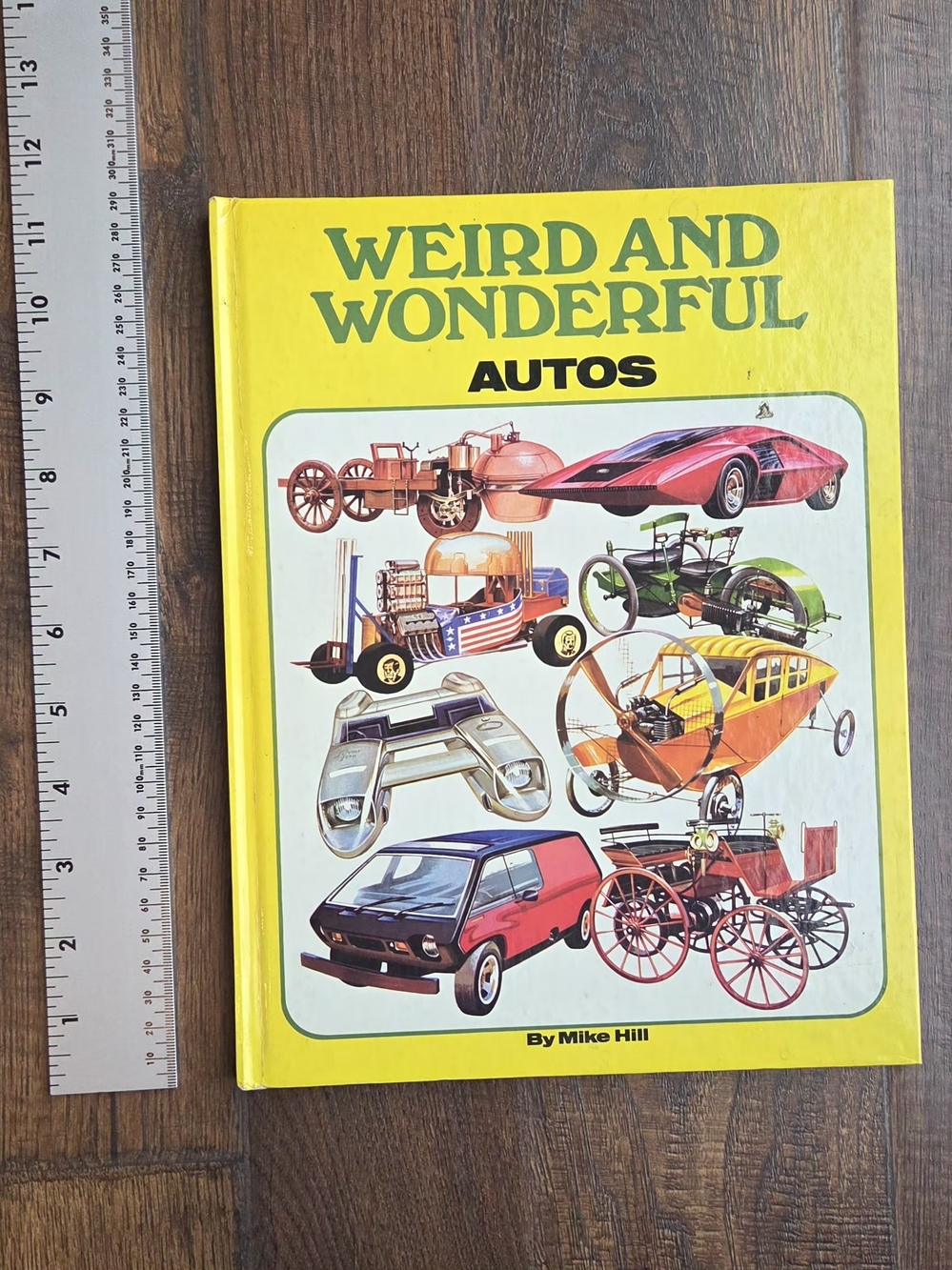 Weird and Wonderful Autos Hardcover Book - Bright Yellow Cover